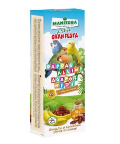 Manitoba - Stick Pappagallini & Inseparabili Frutta Miele 30 g